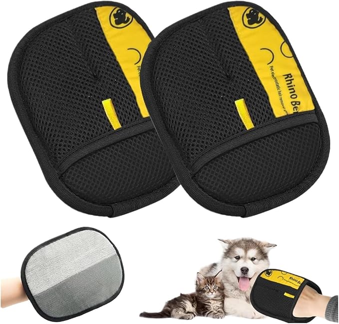 2pcs Cat Grooming Gloves Electrostatic Pet Hair Removal Brush for Cleaning Sofa Carpet Clothes Double-Sided Pet Hair Remover