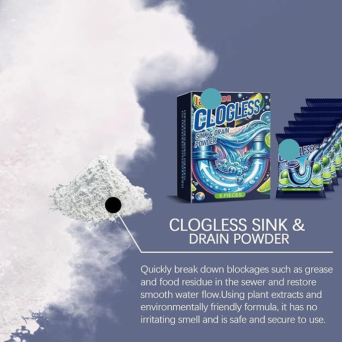 Efficient Pipeline Unblocking Powder for Kitchen &amp Toilet Drains - Dissolves Grease Eliminates Odors &amp Clears Clogs Economical Boxed Formula for Multiple Uses(3PCS)