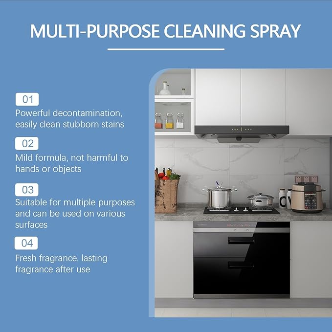 Multi-Purpose Foam Cleaner Powerful Stain Remover For Various Surfaces Deodorizing Residue-Free Portable Cleaning Solution(3PCS)