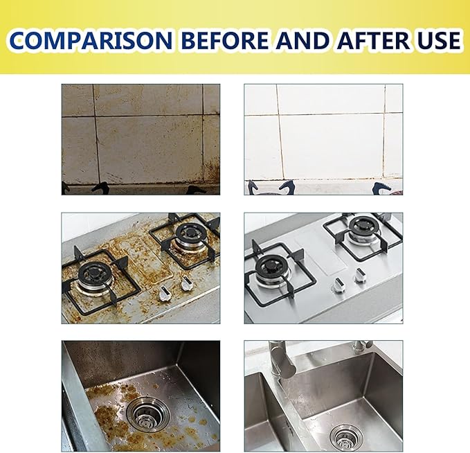 Multi-Purpose Degreaser - Kitchen Grease &amp Oil Stain Cleaner For Stove Cookware Filters &amp More(3PCS)