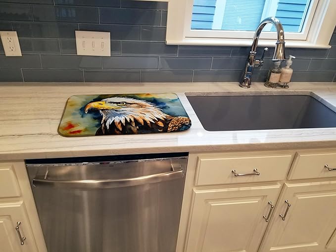 Caroline's Treasures DAC3208DDM Eagle Dish Drying Mat Absorbent Dish Drying Mat Pad for Kitchen Counter Dish Drainer Mat for Countertop 14 x 21 Multicolor