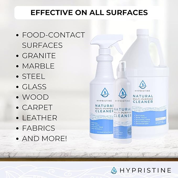 PURE Hypochlorous Acid Spray Multi-Purpose Cleaner Superior Shelf Life 0% Bleach 0% Alcohol Food Contact Safe Eliminate Non-Living Allergens Remove Pet Odor Clean Any Surface