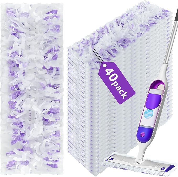 40 Count Power Mop Pads for Swiffer Power Mop Multi-Surface Mopfor Swiffer Wet Pads RefillWood Floor Pads for Swiffer Power Mop Wood MopRefills for Swiffer Mop Pads for Floor Cleaning