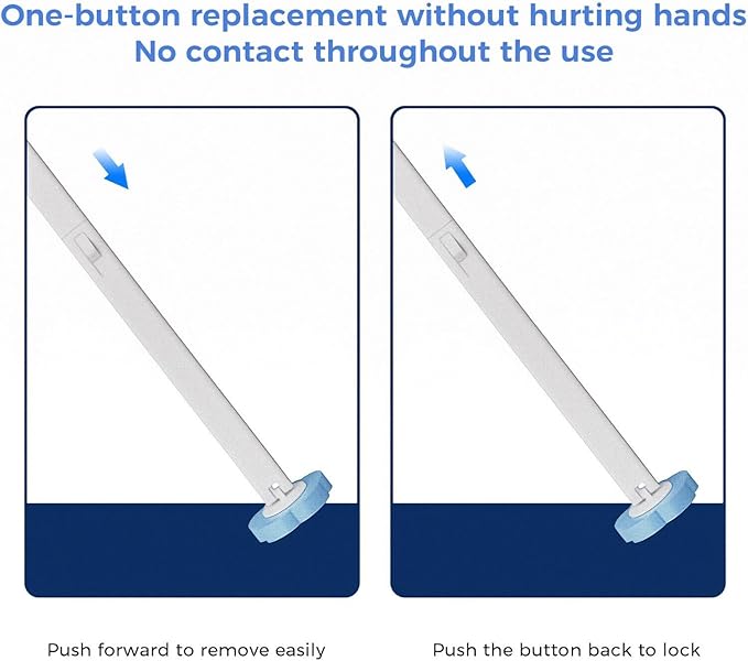 Disposable Toilet Cleaning System Toilet Brush with Holder and 18 Pre-Loaded Refill Heads Multi-Surface Cleaning Tool for Toilet Sink Bathroom Glass &amp Floor (Lavender)