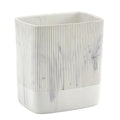 Polytree Bathroom Trash Can 1.8 Gallon(7 Liter) Small Kitchen Garbage CanDecor Wastebasket for Bedroom OfficeResin Marble White