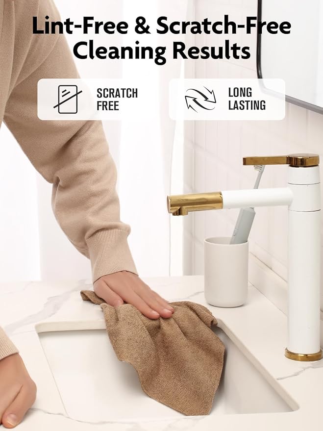 Fantasticlean Microfiber Cleaning Cloth Roll -150 Pack Tear Away Microfiber Towels 12 x 12 Reusable Washable Ultra Absorbent Dishcloth for All-Around Cleaning Supplies (Tan &amp Beige)