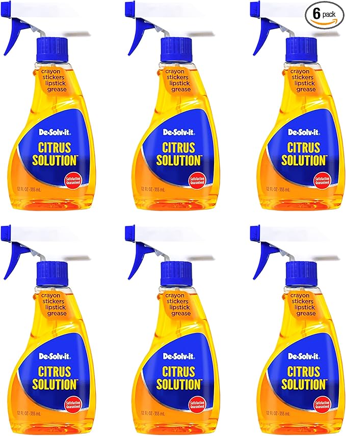 De-Solv-It Citrus Solution - Odor &amp Stain Remover for Cloth Wood Glass &amp More 12.6-Ounce (6-Pack)