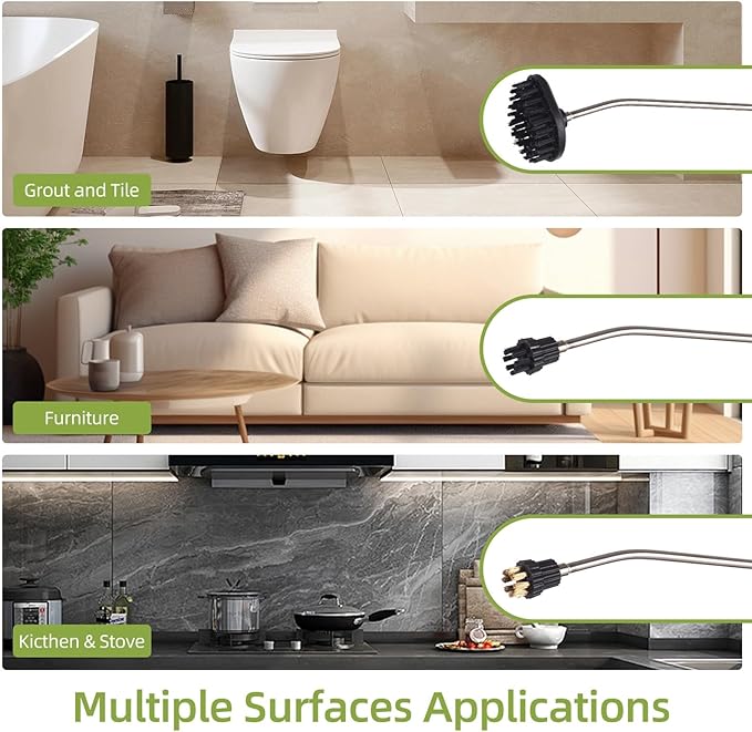 Handheld Steam Cleaner 2500W Tankless High Temperature Self Control Steam Cleaning Machine with Sprayer Brushes Heads for Home Kitchen Bathroom Grout and Tile (US Plug)