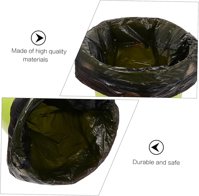 10 Packs Disposable Drawstring Trash Bags Black Plastic Waste Containers Leak- Thick PP Material Convenient Handle Design for Kitchen and Home Use