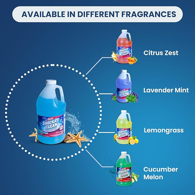 Professor Amos Shock It Clean MultiPurpose Cleaner Double Strength Concentrate All Purpose Carpet Jewelry Upholstery Leather Stain Remover &amp Floor Cleaner (Seashore 64 Oz)