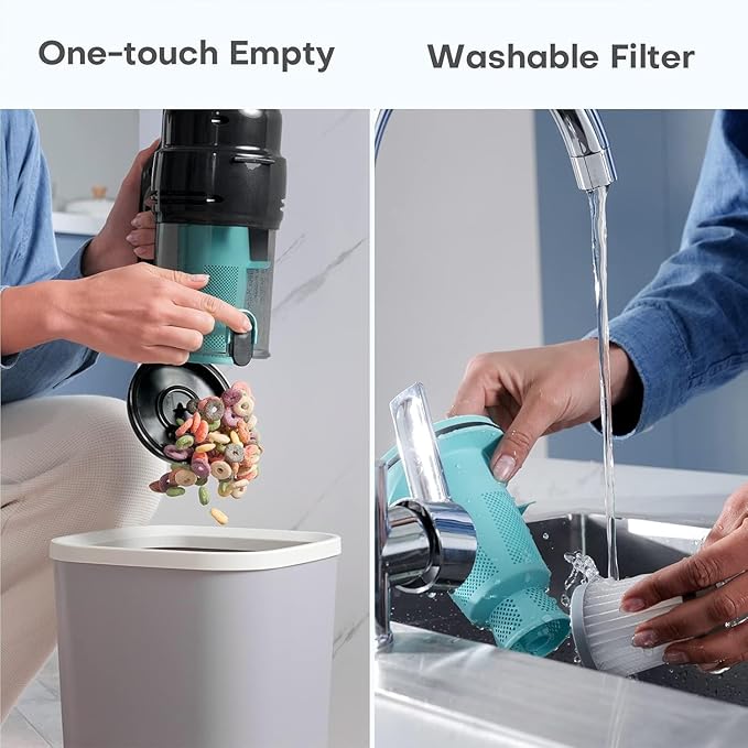 Ofuzzi H9 Pro Handheld Vacuum Cleaner Extra-Long Crevice Tool 40AW/13kPa Surging Suction LED- Display&ampLight Up to 30 Mins Runtime Portable Vacuum for Home Cleaning Black