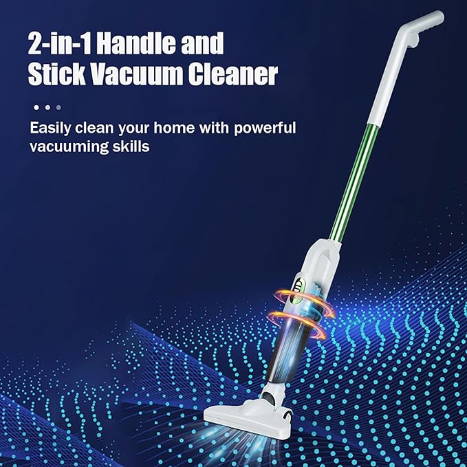Tnfeeon Vacuum Cleaner 20000PA Powerful Suction Rechargeable Stick Vacuum Cleaner 2 in 1 Portable Low Noise Large Capacity Handhold Car for Home Office Car (Silver)