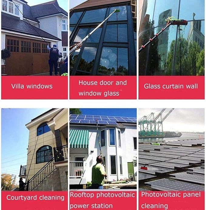 water fed pole kit window cleaning brush outdoor Window Cleaning Brush Telescopic Brush Cleaning Photovoltaic And Solar Panels Washing Set Equipment Extension Pole Cleaning 30cm Water Brush