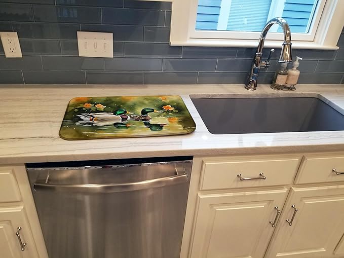 Caroline's Treasures DAC3237DDM Mallard Dish Drying Mat Absorbent Dish Drying Mat Pad for Kitchen Counter Dish Drainer Mat for Countertop 14 x 21 Multicolor