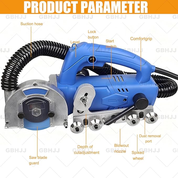 Electric Tile Gaps Crevice Cleaning Machine Slotting Tool 1200W Household Tile Joint Cleaner Machine 9000r/min for Cleaning Grout Between Tiles Floor Regrouting Tool