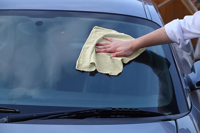 Avalon Towels Cotton Shop Rags – (Pack of 150) Size 12x14 Inches Cleaning Rags – Absorbent Shop Towels and Multipurpose Cleaning Towels for Automobiles Industries Garage and Homes (Natural)