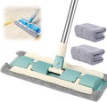 Flat Mop with Stainless Steel Handle with Reusable Washable Mop Cloths 2025 Professional Microfiber Mops Floor Cleaning Mops 4 Reusable Washable Pads (Nordic Green Two mops)