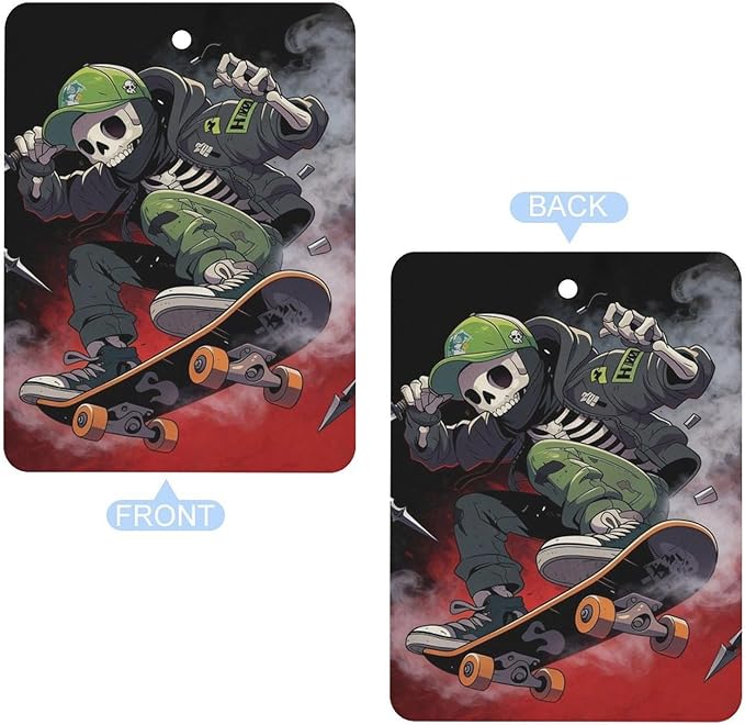 5PCS Car Air Freshener Hanging Personalized Double Sided Skull Rider Car Fresheners Long Lasting New Cars Scents Cute Automotive Freshies for Closets Drawers (tea)