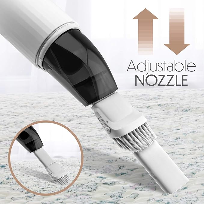 STARUMENT Portable Hand Vacuum Cleaner Handheld Cordless Cleaner for Dust Pet Hair Dirt Home Car Interior Lightweight Easy to Use Compact Design Battery Rechargeable with USB-C Cable White