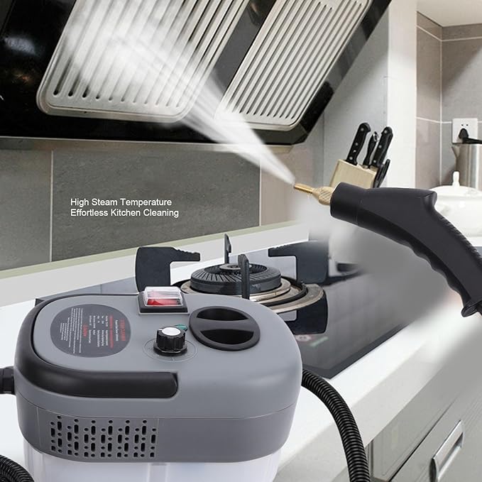Handheld Pressurized Steam Cleaner 2500W High Temp Multi Surface Portable Steamer Machine with 1200ML Tank for Kitchen Furniture Car Home (US Plug 110V)