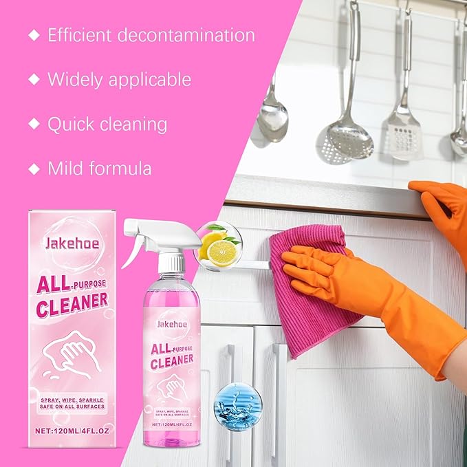 Multi-Functional Household Cleaner - Effective For Kitchen Bathroom Living Room - Removes Grease Limescale Dust - Easy To Use(3PCS)