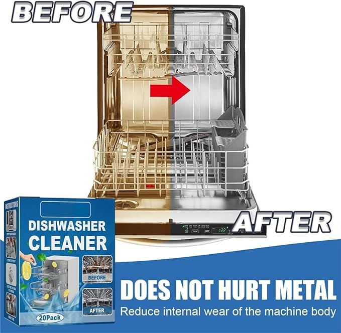 Dishwasher Cleaning Tablets (20 Pcs/Box) Degreasing and DegreasingKitchen Cleaning Tools(200pcs 10Boxes)
