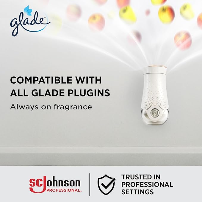 Glade PlugIns Refills Air Freshener Scented and Essential Oils for Home and Bathroom Apple Cinnamon 3.35 Fl Oz 5 Count (Pack of 5) 25 Refills Total