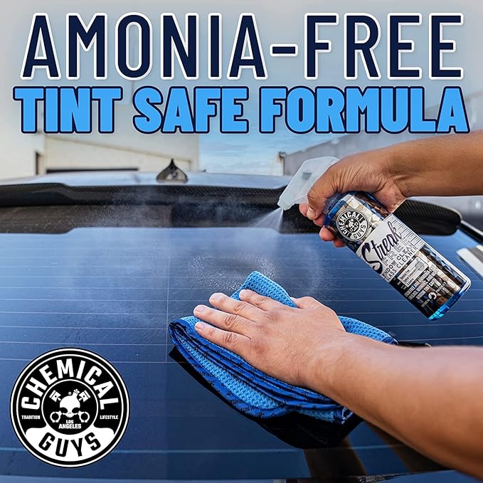 Chemical Guys CLD300 Streak Free Glass &amp Window Cleaner (For Glass Windows Mirrors Nav. Screens &amp More Car &amp Home) Ammonia Free &amp Safe on Tinted Windows 128 fl oz + ACC151 Spray