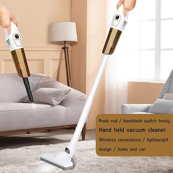 Cordless Stick Vacuum 120W Powerful Suction Handheld Vacuum 3-Speed Cleaner for Carpet and Hardwood Floor DebrisDustsPet Hair