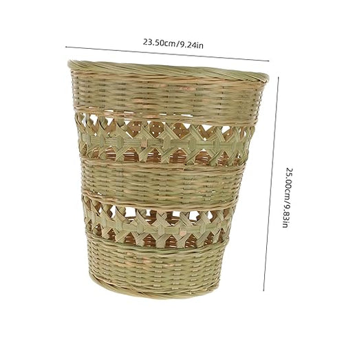 1Pc Hand Woven Trash Can Retro Decorative Wastepaper Basket for Home Storage for Office and More Stylish and Wastebasket