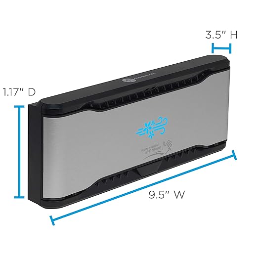 Georgia-Pacific ActiveAire Automated in-Stall Air Freshener Dispenser by GP PRO (Georgia-Pacific) Stainless Finish 56764 9.500 W x 1.170 D x 3.500 H