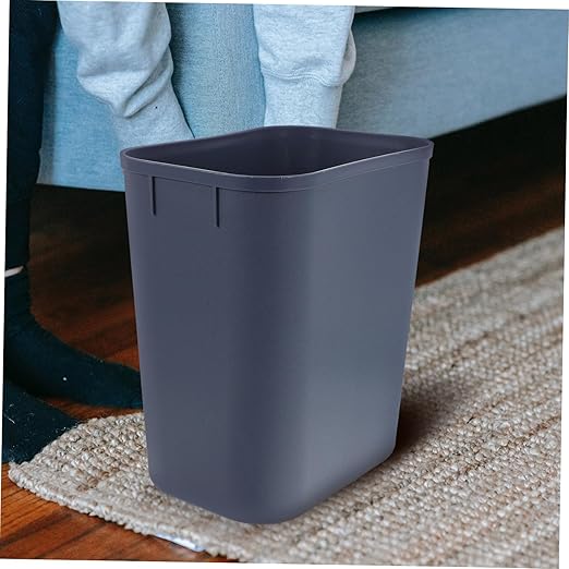 LIFKOME Square Basket 15l Wastebasket for Office Bathroom Kitchen Compact Grey