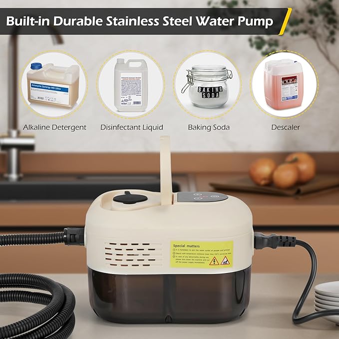 Dyna-Living Steam Cleaner 1500W Handheld Steamer for Cleaning Portable Car Steamer Cleaner 221℉ High-Temp Steamer Cleaner for Home Intelligent Touch Panel &amp Spray Gun Control