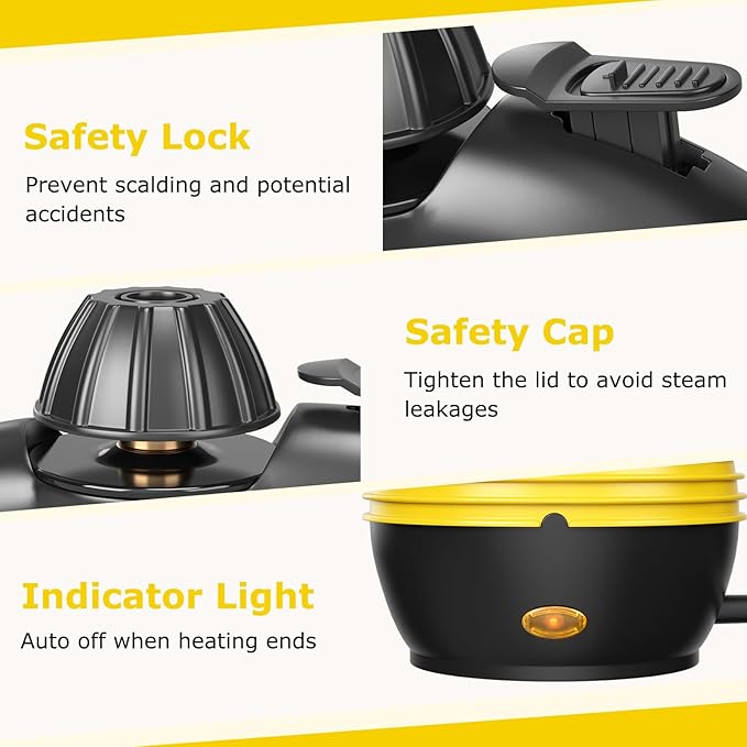 COSTWAY Handheld Steam Cleaner 1050W Portable Household Steamer with 9 Accessories 12 oz Water Tank Multipurpose Pressurized Steam Cleaning Machine for Floor Window Grease Grime (Yellow)