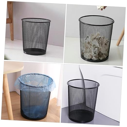 Modern Breathable Iron Mesh Waste Bin Versatile Trash Holder for Office Home Dorm Open-top Design for Easy Waste Disposal Stylish Functional Wastebasket
