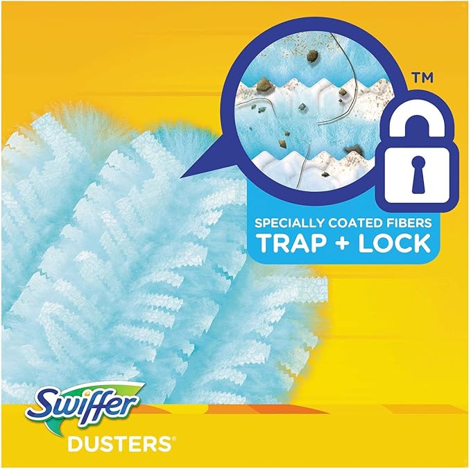 Swiffer 21459CT Refill Dusters Dust Lock Fiber Light Blue Unscented 10/Box 4 Box/Carton