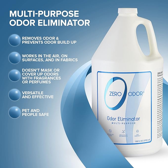 Zero Odor Multi-Purpose Odor Eliminator 64 Oz - Eliminates Air &amp Surface Odors - Patented Technology
