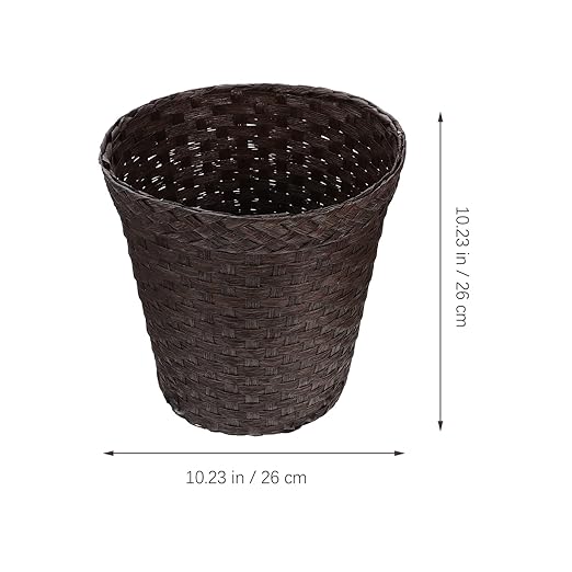 Wicker Waste Basket Wicker Trash Basket Hyacinth Trash Can Wicker Garbage Can for Bedroom Bathroom Coffee 10 Inch