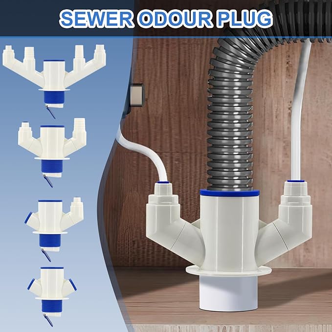 Versatile Kitchen Sink Plumbing Set With 3 Not Odor Trapping Versatile Kitchen Sink Drain Pipe ABS For Busy Kitchens
