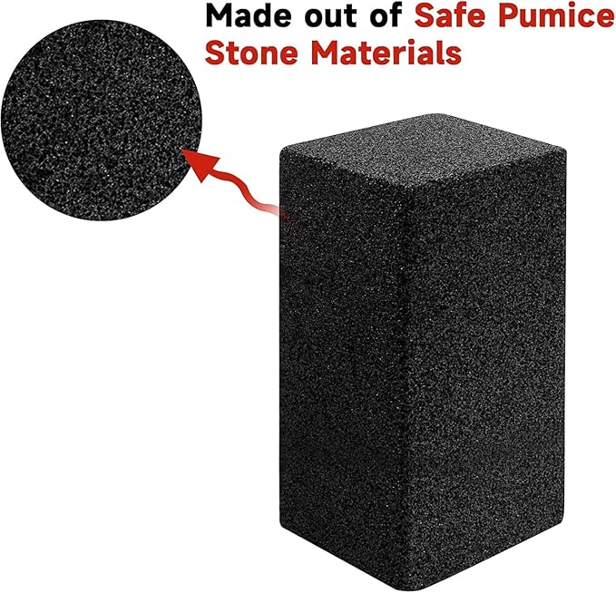 Grill Cleaning Brick 4-Pack – Non-Toxic Chemical-Free Commercial Grade Pumice Grill Cleaner Blocks for BBQ Grates Flat Top Griddle &amp Burnt Grease Removal