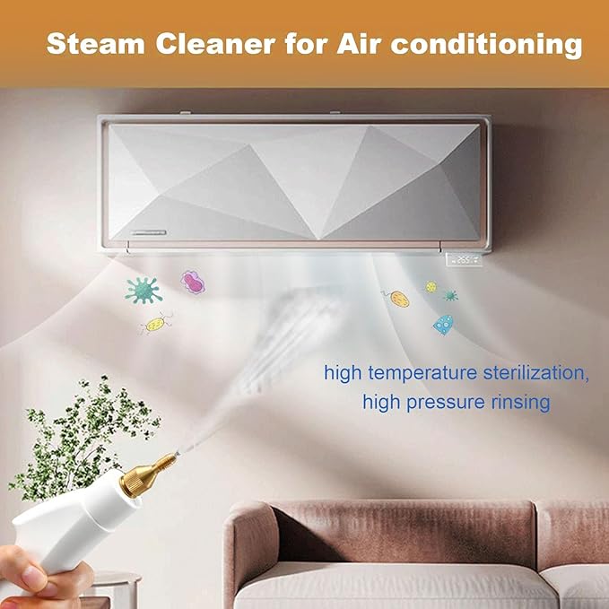 Handheld Steam Cleaner - 15s Fast Heating 1100ml Portable Machine with 3 Brush Heads for Home Car Detailing Kitchen Bathroom and Tile Cleaning - Efficient Pressurized Steam Solution in Green
