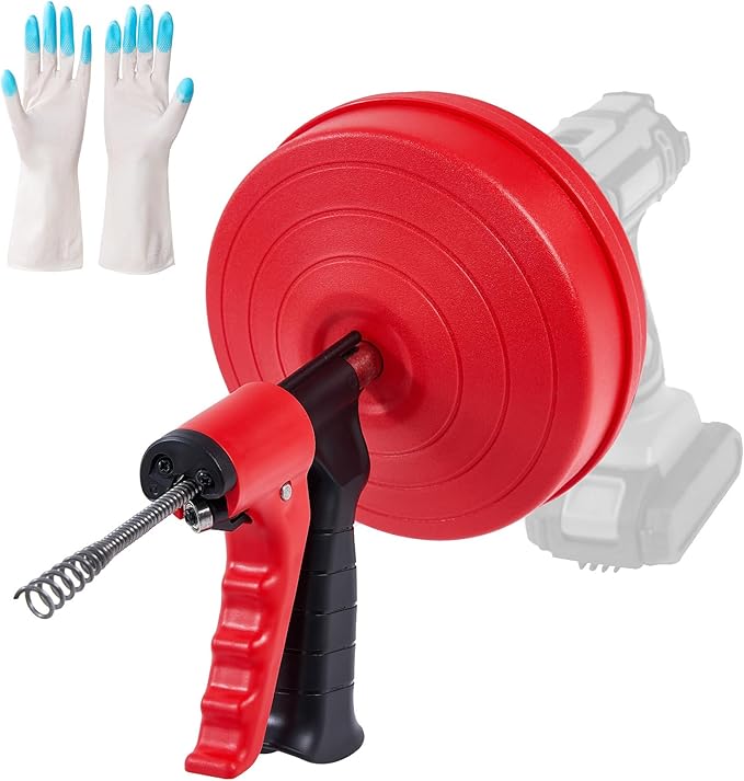 Pack of 1 Mild Steel Drain Drill Set Heat Dealt with Gauntlets 25FT Length Permanent for Unclogging Conduits Electric Unclogger Set