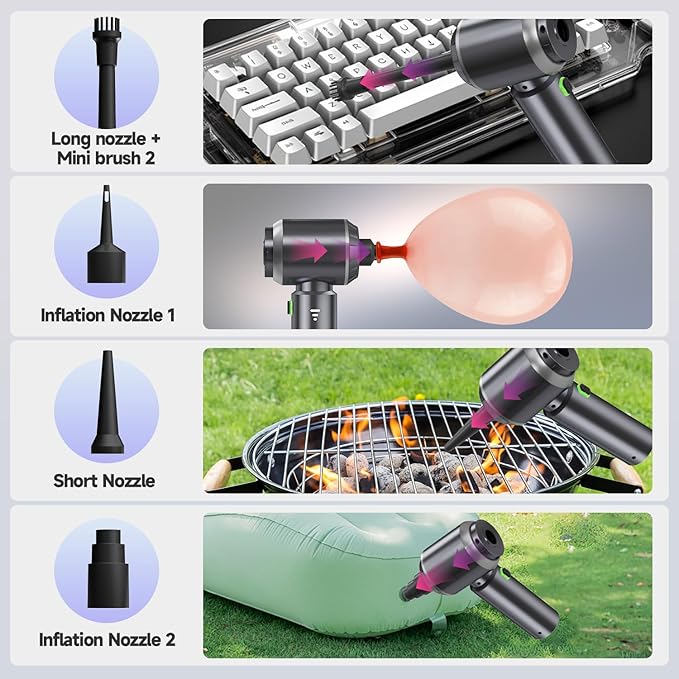 Car Vacuum Portable Cordless Small Handheld Vacuum Cleaner with 24000PA High Power Suction Mini Vacuum Cordless Rechargeable with One-Touch Empty 10-in-1 Hand Vac for Car Home Office Dust