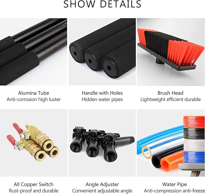 Water Fed Pole Kit Window Cleaning Kit Window Cleaning PoleTall Window Glass Cleaning Photovoltaic and Solar Panels29FT/9M