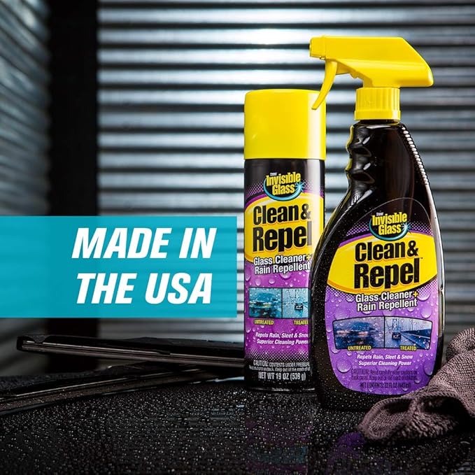 Invisible Glass 92184-3PK Glass Cleaner + Rain Repellent 2-in-1 Windshield and Window Spray Cleans Auto Glass Repels Rain Sleet Snow Improves Wet Weather Visibility – 22 fl oz (Pack of 3)