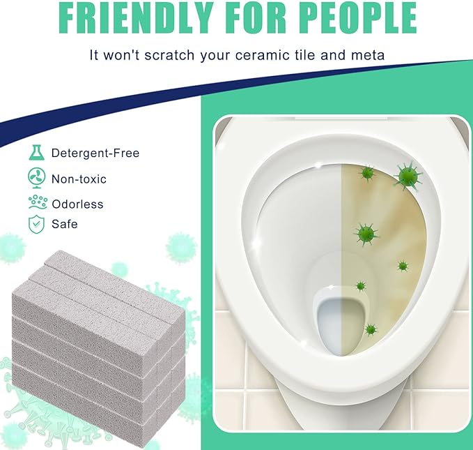 100 Pack Pumice Stone for Toilet Cleaning Bowl Stick Toilet Pumice Scouring Pad Pumice Stick Cleaner for Toilet Bathtubs Bathroom Kitchen Sink Pool Grill 5.9 x 1.37 x 0.98 Inch