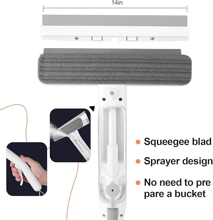 Squeegee Window Cleaner 2 in 1 Window Cleaning Tool Kit with Sewage Recycling Function Window Washing Equipment for Indoor/Outdoor Window and Car Glass