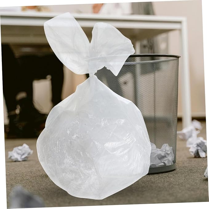 BETOOKY Thickened Plastic Kitchen Trash Bags 300pcs (45x50cm) White Small Wastebasket Liners for Bathroom Bedroom Office Use