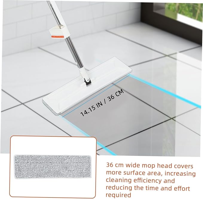 OUNONA Portable Self Squeeze Flat Mop with Reusable Microfiber Pads Household Wet and Dry Cleaning Mop Efficient Self Wringing System for Cleaning