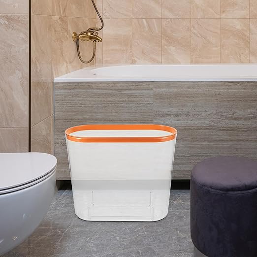 Garneck Wastebasket Trash Can for Bathroom Bedroom 33X14.6X17.7Cm Red Household Garbage Bin Without Lid Space-Saving Living Room Trash Bin for Home Use
